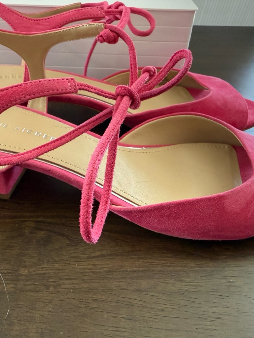 Etienne Aigner Pink Suede Sandals - Picture 2 of 12